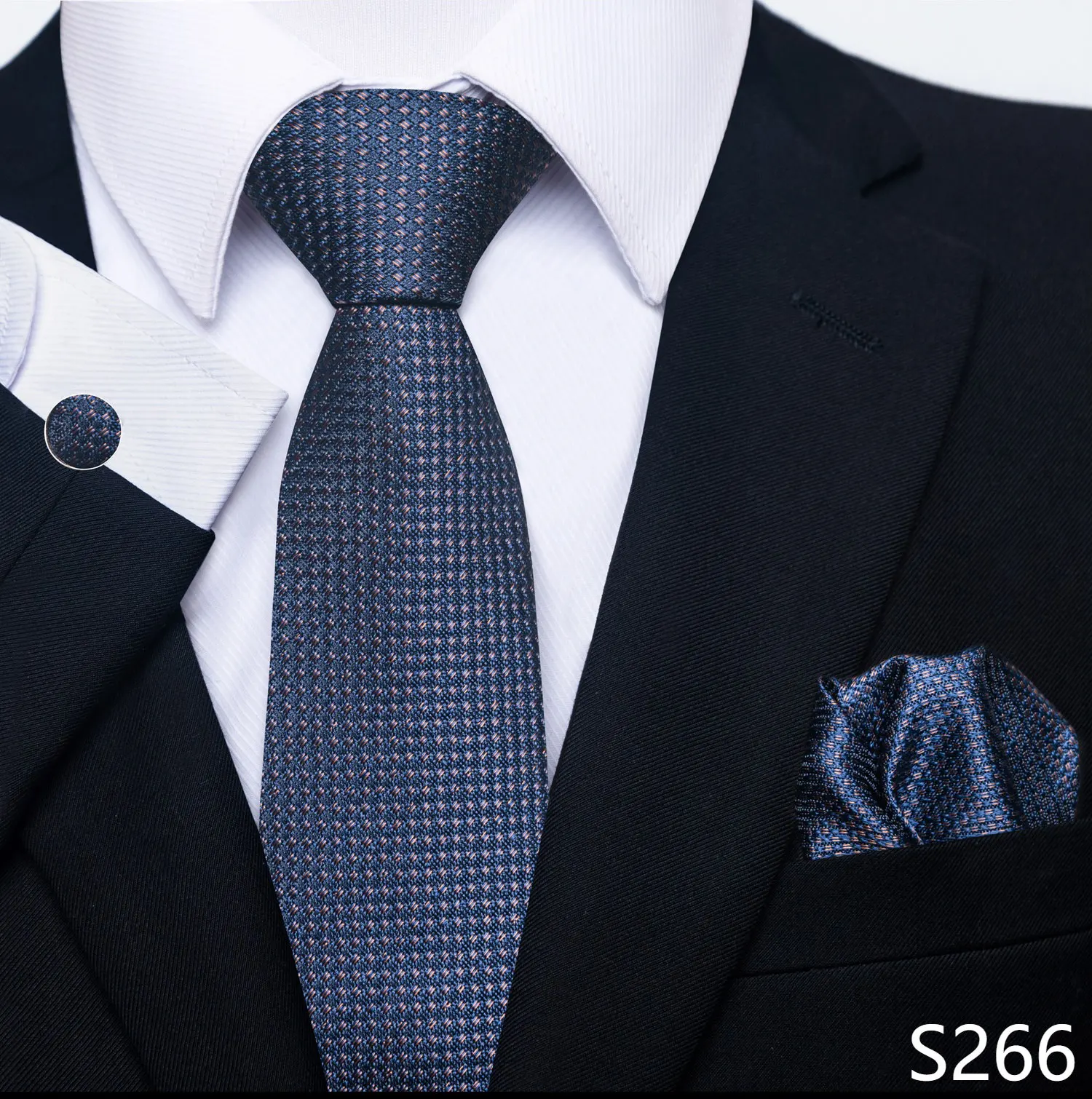 New Style Fashion Brand Tie For Men Green Floral Tie Pocket Squares Cuffilinks Set Necktie Suit Accessories Fit Formal Party