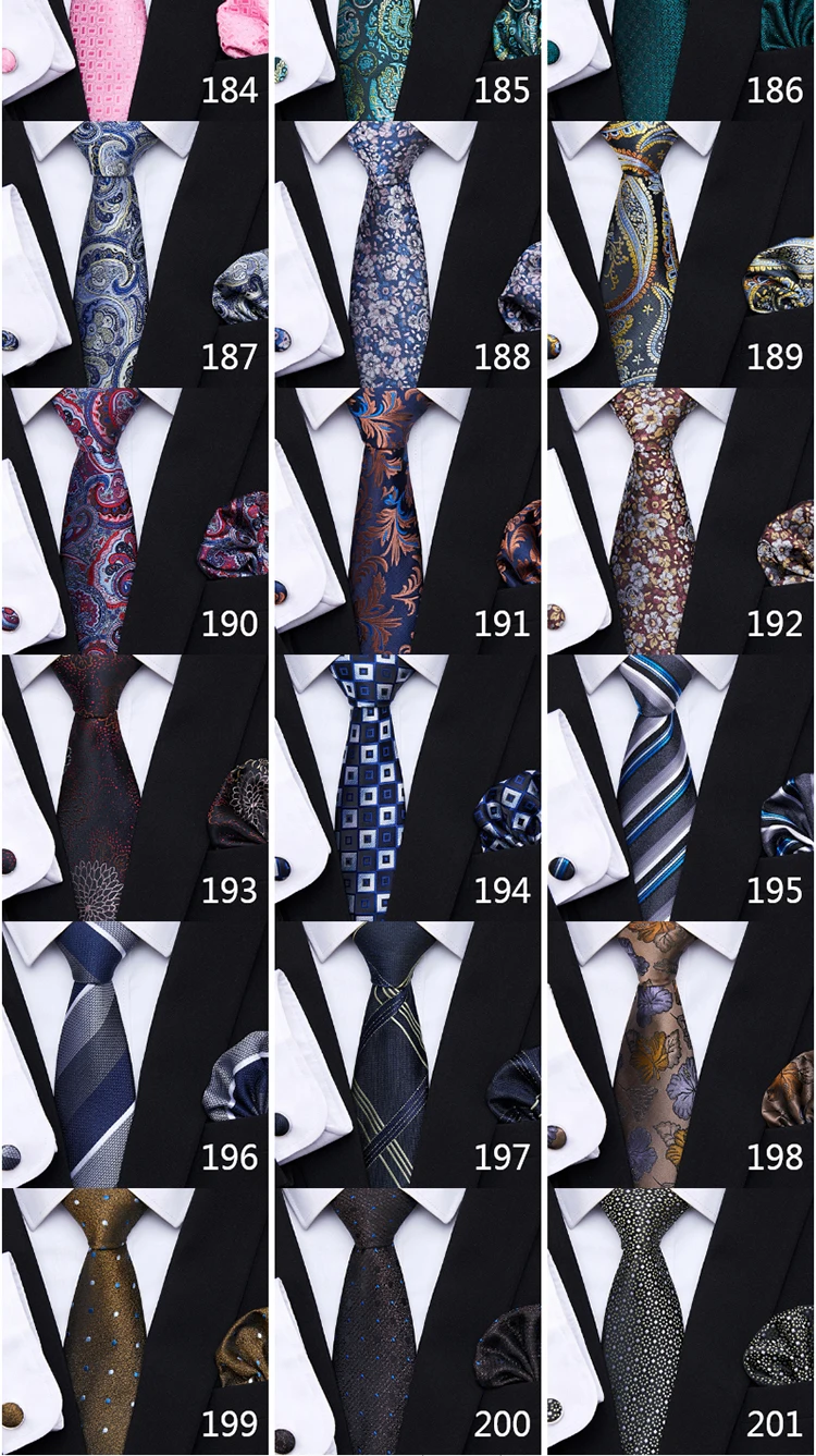 New Style Fashion Brand Tie For Men Green Floral Tie Pocket Squares Cuffilinks Set Necktie Suit Accessories Fit Formal Party