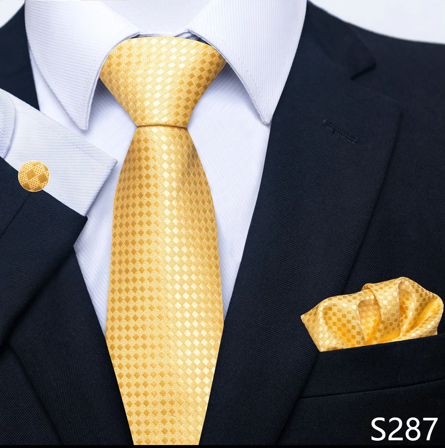 New Style Fashion Brand Tie For Men Green Floral Tie Pocket Squares Cuffilinks Set Necktie Suit Accessories Fit Formal Party