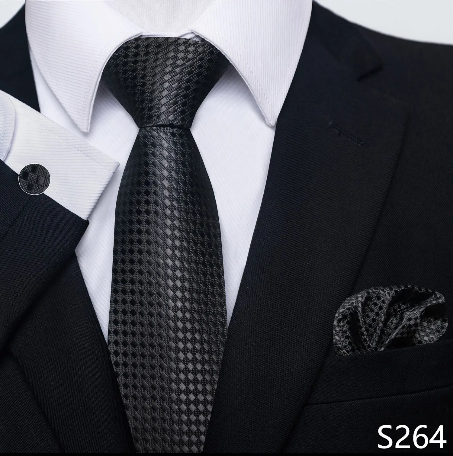 New Style Fashion Brand Tie For Men Green Floral Tie Pocket Squares Cuffilinks Set Necktie Suit Accessories Fit Formal Party