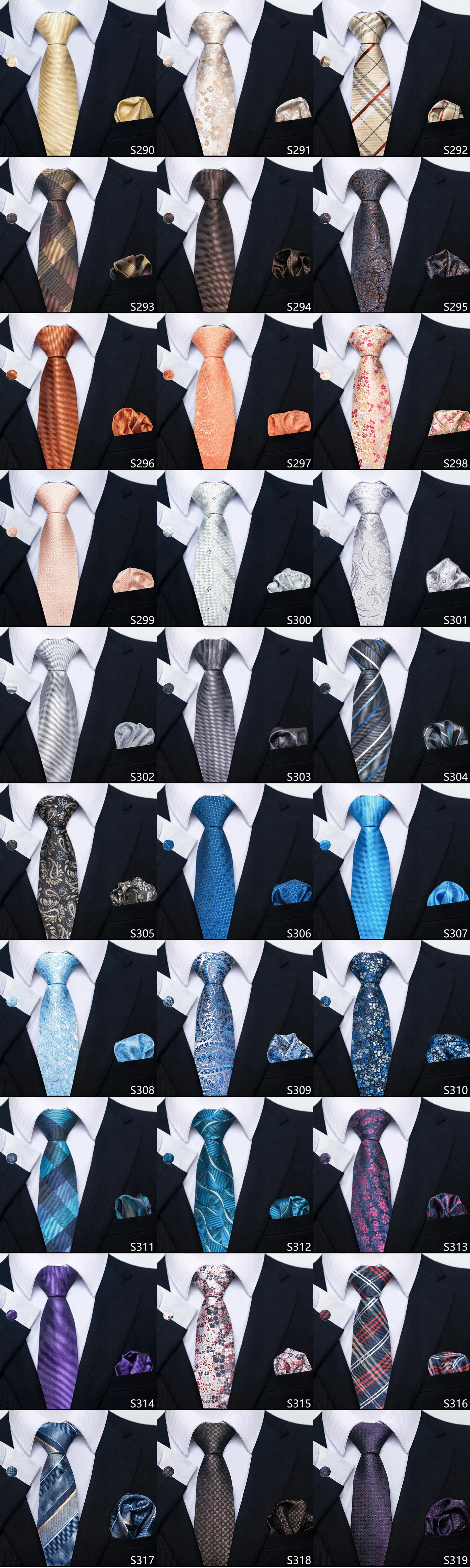New Style Fashion Brand Tie For Men Green Floral Tie Pocket Squares Cuffilinks Set Necktie Suit Accessories Fit Formal Party