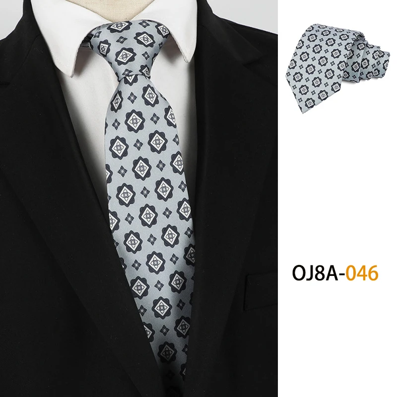 Fashion 8CM Mens Necktie Good Handfeel Print Patterns Classic Ties For Man Polyester Floral Formal Business Wedding Accessories