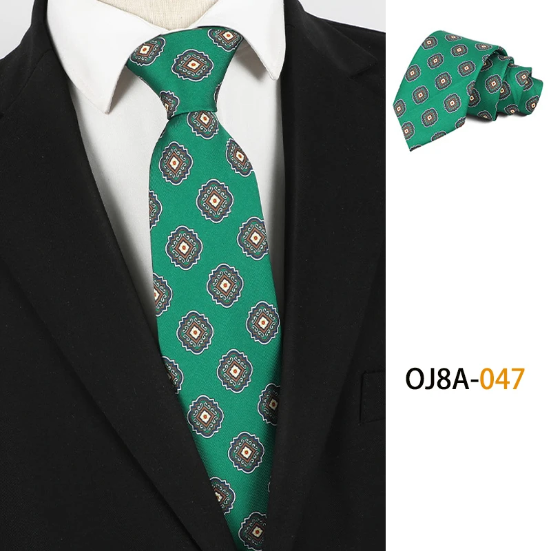 Fashion 8CM Mens Necktie Good Handfeel Print Patterns Classic Ties For Man Polyester Floral Formal Business Wedding Accessories