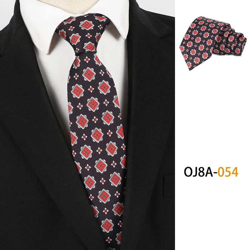 Fashion 8CM Mens Necktie Good Handfeel Print Patterns Classic Ties For Man Polyester Floral Formal Business Wedding Accessories