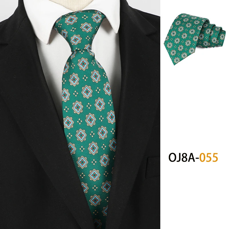 Fashion 8CM Mens Necktie Good Handfeel Print Patterns Classic Ties For Man Polyester Floral Formal Business Wedding Accessories
