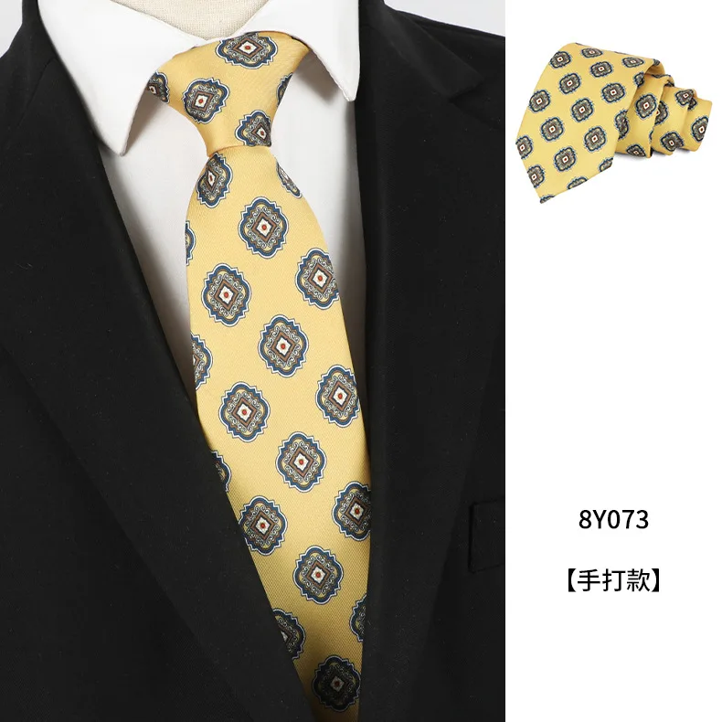 Fashion 8CM Mens Necktie Good Handfeel Print Patterns Classic Ties For Man Polyester Floral Formal Business Wedding Accessories