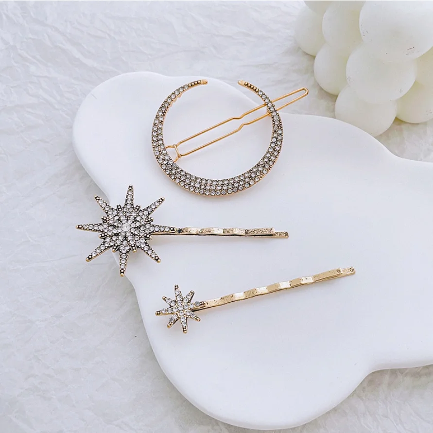 3Pcs/set Luxury Hair Clip Pins Crystal Snowflake Hairpins  Wedding Hair Jewelry Gift Headwear Barrettes Ornament Accessories