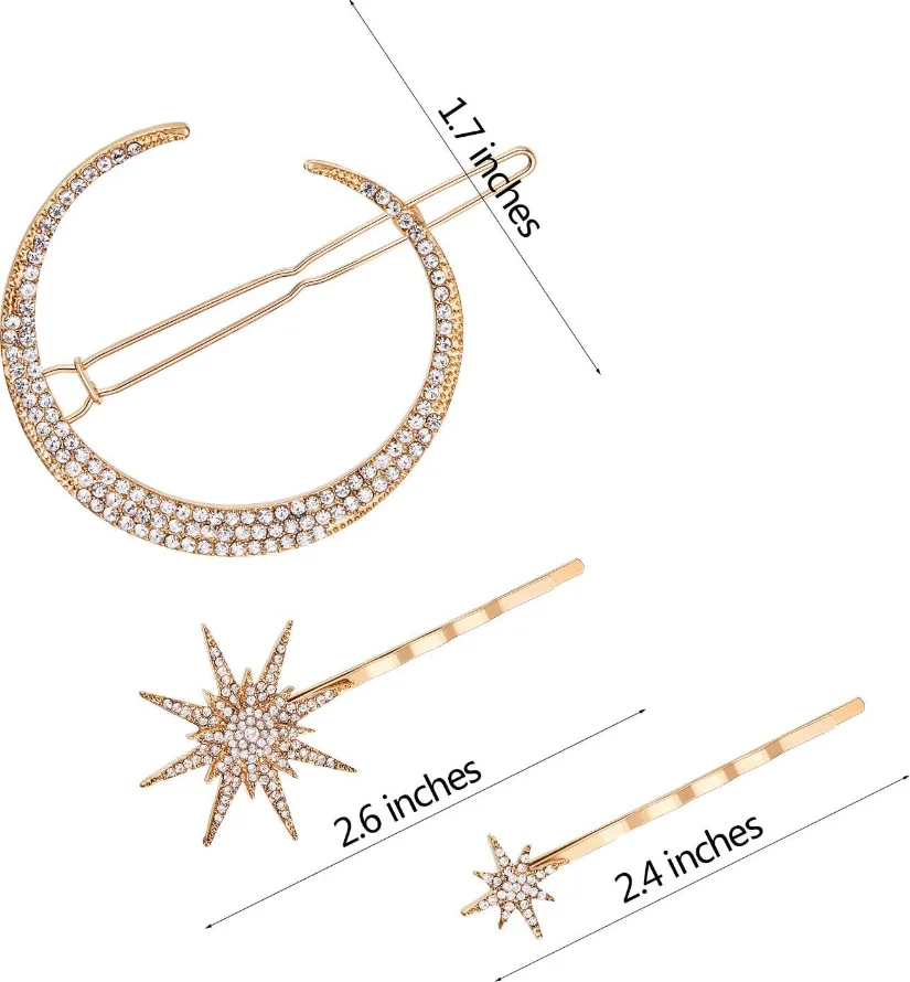 3Pcs/set Luxury Hair Clip Pins Crystal Snowflake Hairpins  Wedding Hair Jewelry Gift Headwear Barrettes Ornament Accessories