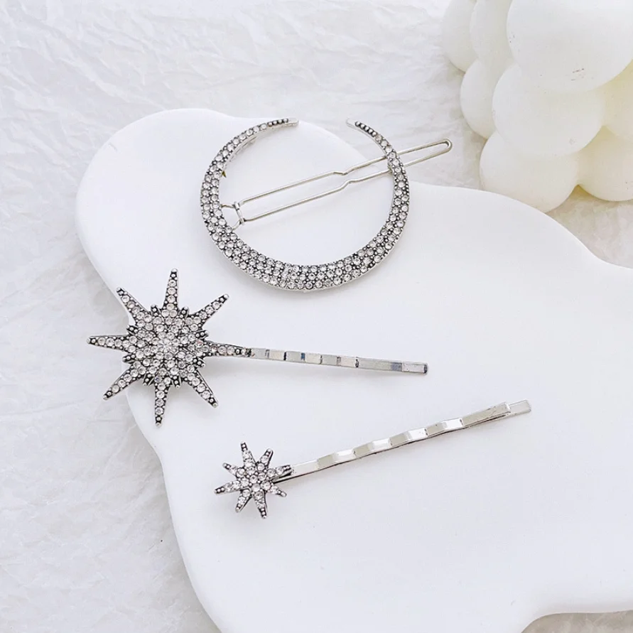 3Pcs/set Luxury Hair Clip Pins Crystal Snowflake Hairpins  Wedding Hair Jewelry Gift Headwear Barrettes Ornament Accessories