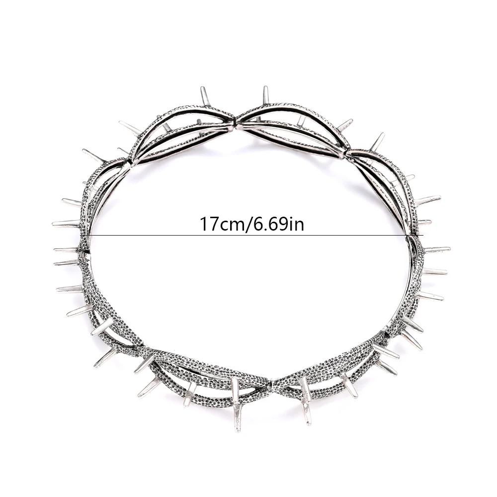 Kendrick Lamar Style Thorn Elf King Crown – Retro Two-Dimensional Men's Hair Jewelry Large Round Fantasy Headband for Cosplay