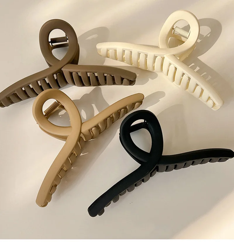Matte Cross Hair Clip for Women Fashion Large Hairpin French Elegant Hairgrips Lady Hair Claw Clips Korea Girls Hair Accessories