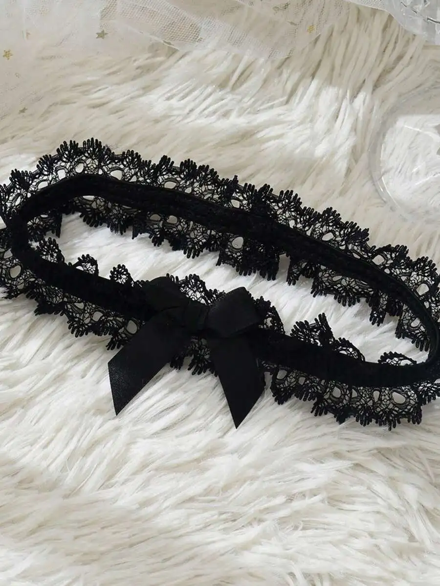 1PC Women Belt Accessories Women Bow Leg Ring Sexy Lingerie Lace Garter Belt Bowknot Leg Loop Wedding Garters Bridal Cosplay