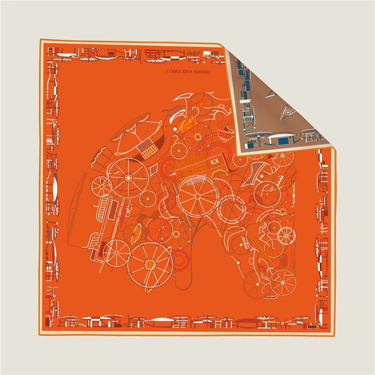 New Brand Two-sided Print Headband Scarf Women Fashion 90*90cm Silk Hijab Bandana Neckerhicef Sun Protection Shawl Headscarf