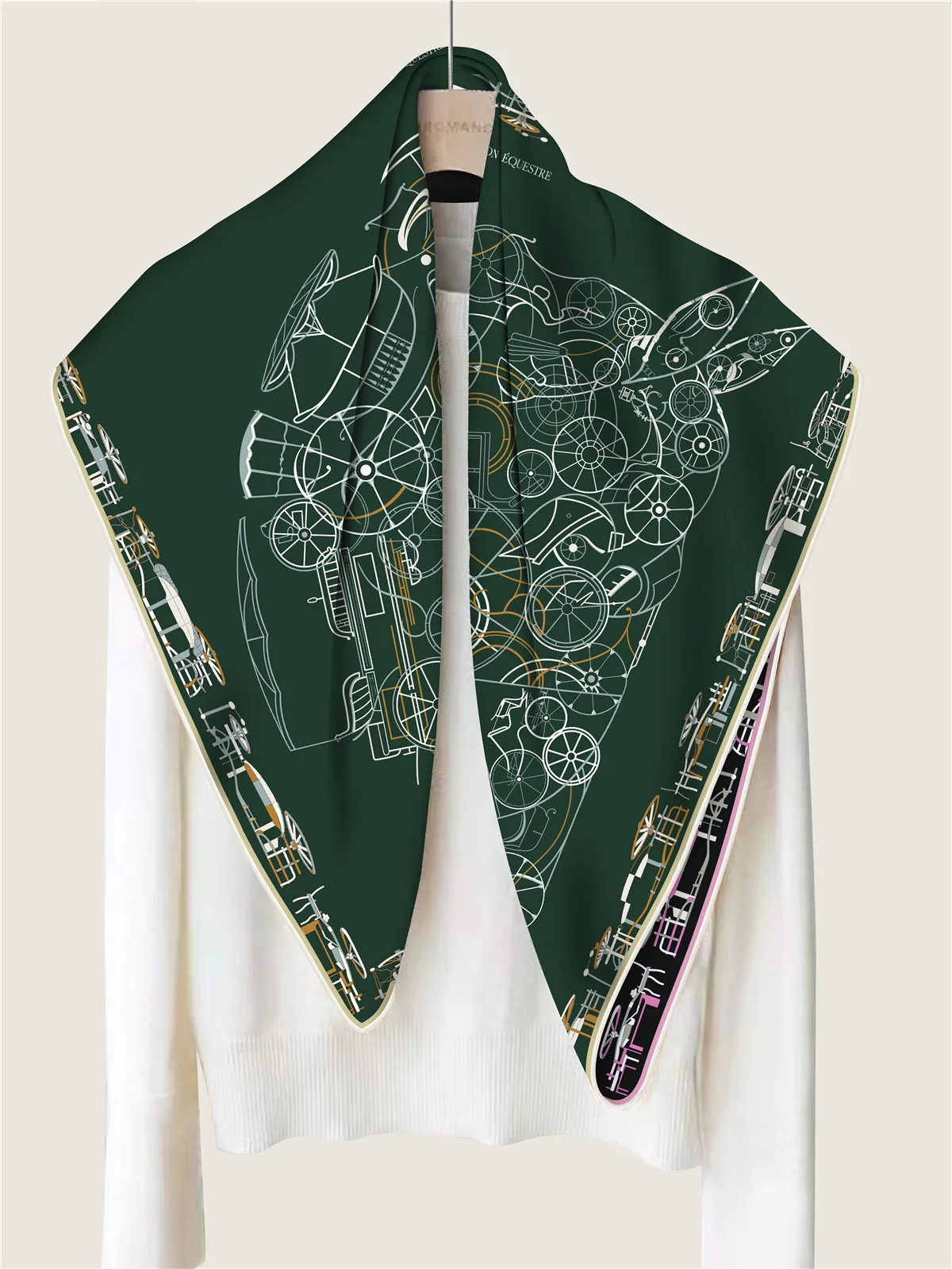 New Brand Two-sided Print Headband Scarf Women Fashion 90*90cm Silk Hijab Bandana Neckerhicef Sun Protection Shawl Headscarf
