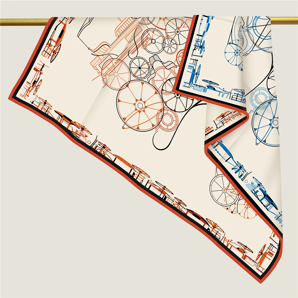 New Brand Two-sided Print Headband Scarf Women Fashion 90*90cm Silk Hijab Bandana Neckerhicef Sun Protection Shawl Headscarf
