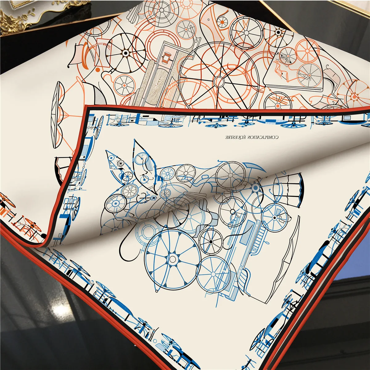New Brand Two-sided Print Headband Scarf Women Fashion 90*90cm Silk Hijab Bandana Neckerhicef Sun Protection Shawl Headscarf