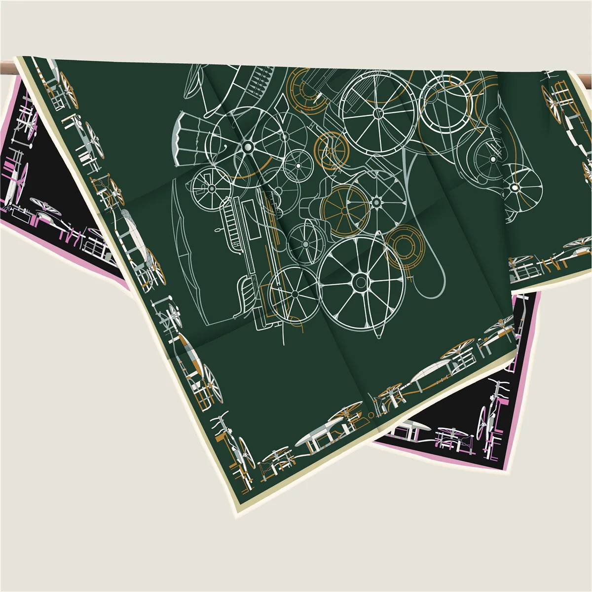 New Brand Two-sided Print Headband Scarf Women Fashion 90*90cm Silk Hijab Bandana Neckerhicef Sun Protection Shawl Headscarf