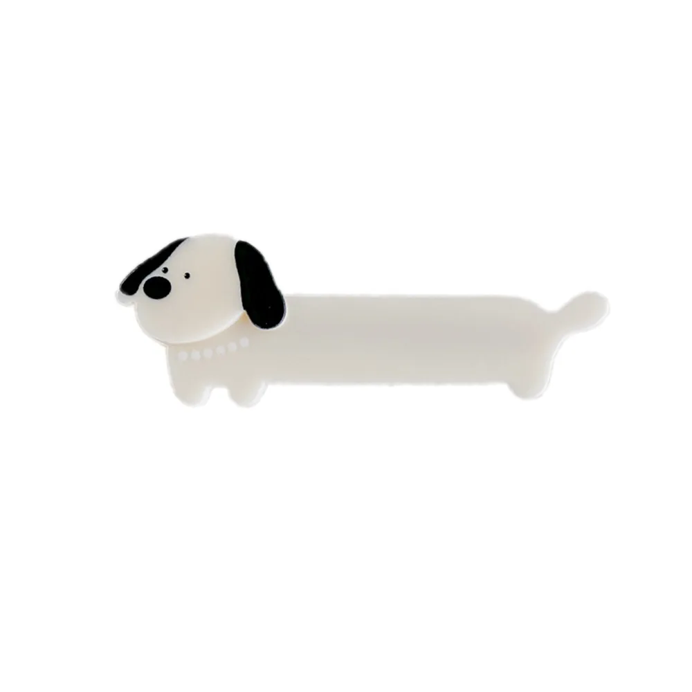 2pcs cute milk white puppy hair clip for girls, forehead bangs and broken hair clip, cartoon student versatile head accessory