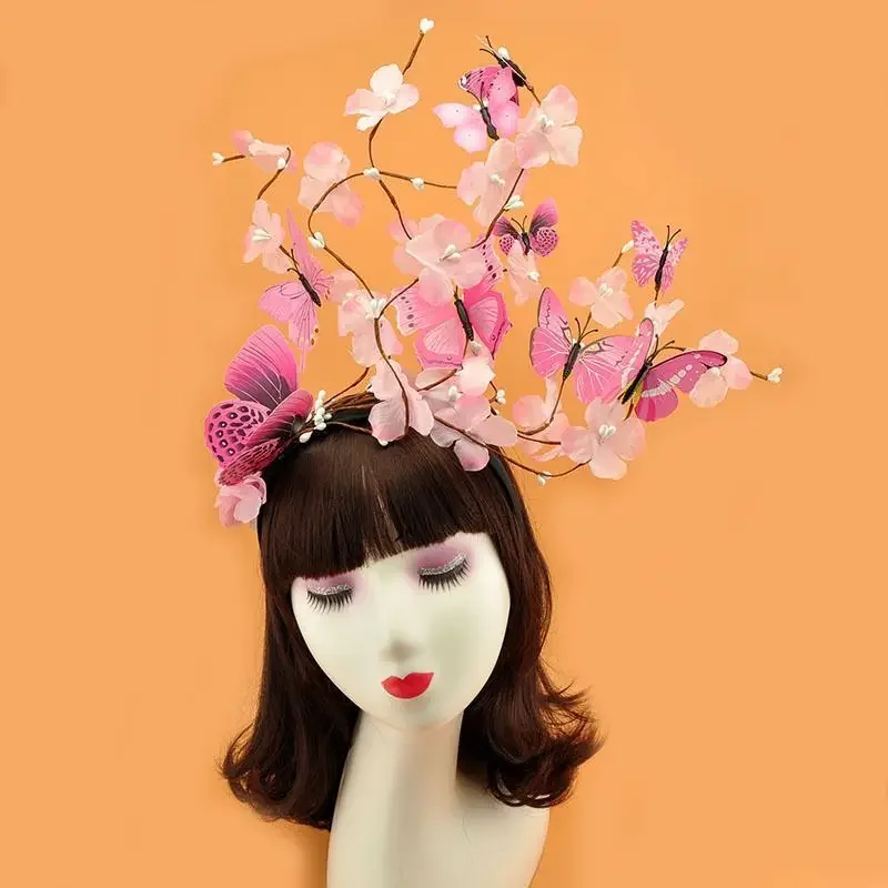 Cool Fairy Princess Antlers Hairband Tree Branches Butterfly Headband Hair Accessories Gothic Headpiece
