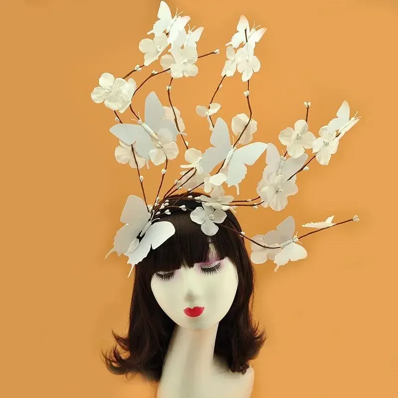 Cool Fairy Princess Antlers Hairband Tree Branches Butterfly Headband Hair Accessories Gothic Headpiece
