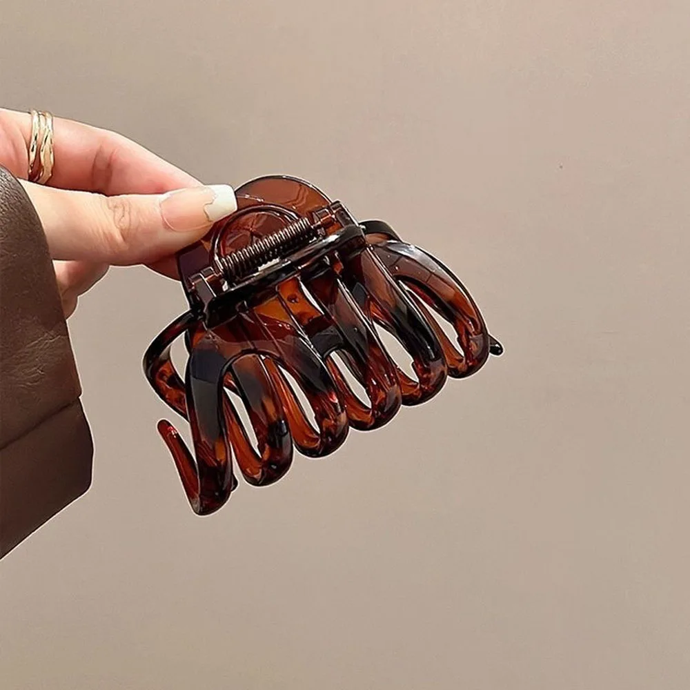 Acrylic Pumpkin Hair Clips Hollowed Simple Fashion Hair Claw For Women Vintage Temperament Shark Y2k Trendy Hair Volume Clips
