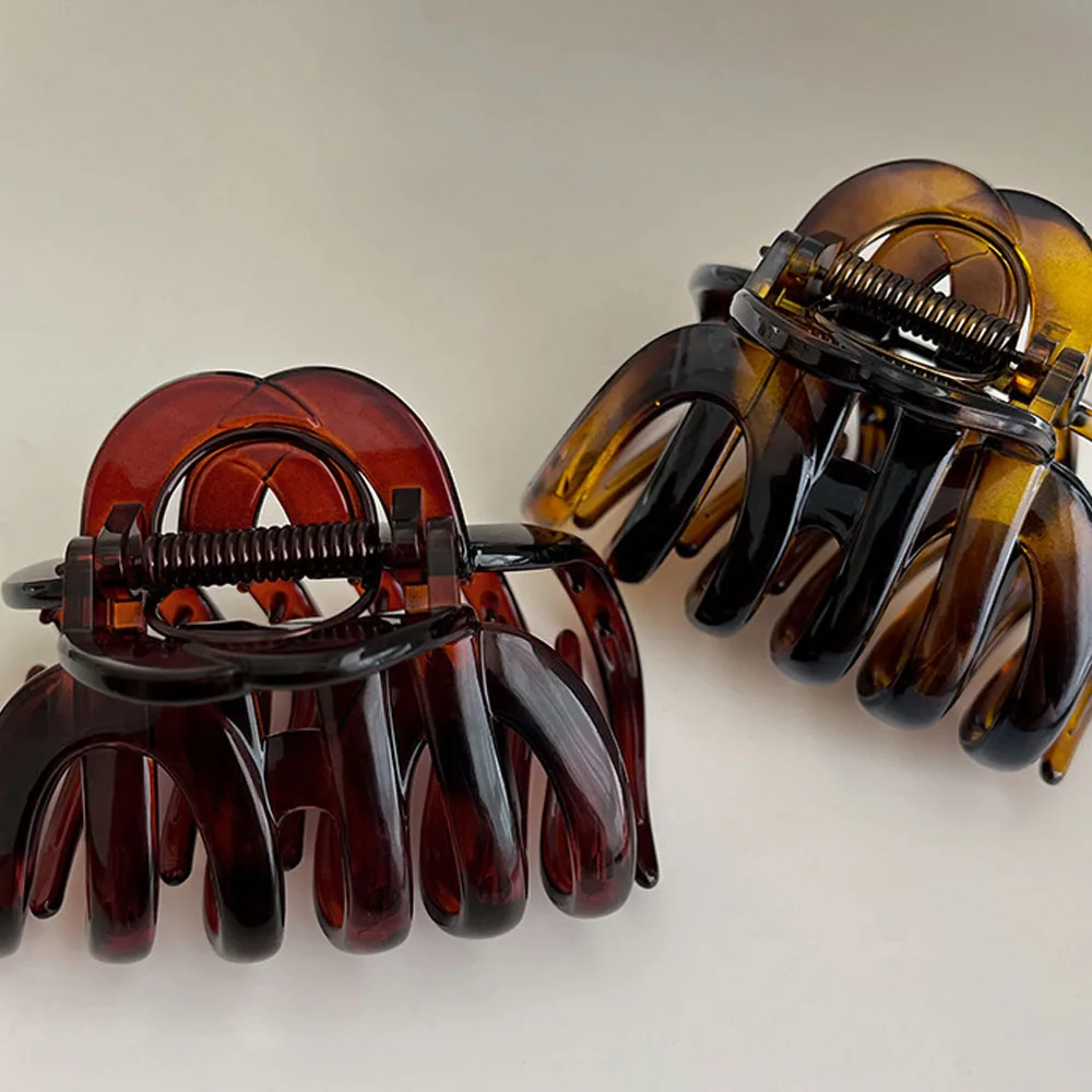 Acrylic Pumpkin Hair Clips Hollowed Simple Fashion Hair Claw For Women Vintage Temperament Shark Y2k Trendy Hair Volume Clips