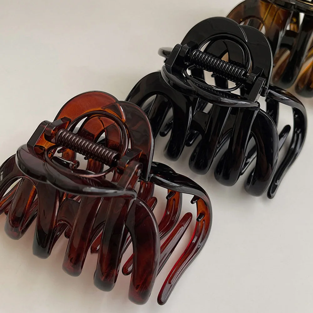 Acrylic Pumpkin Hair Clips Hollowed Simple Fashion Hair Claw For Women Vintage Temperament Shark Y2k Trendy Hair Volume Clips