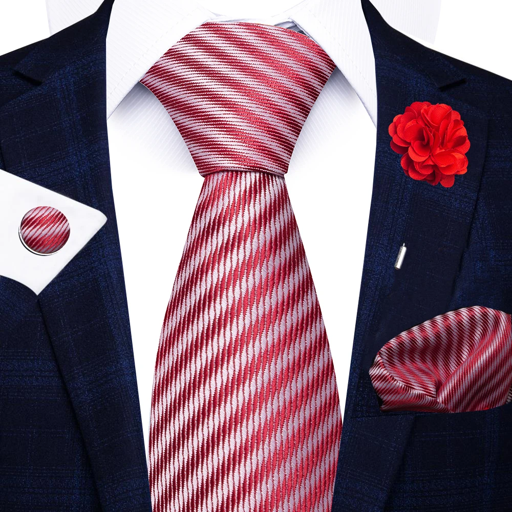 Wholesale Fashion 8 CM Blue Paisley Tie Pocket Squares Cufflink Pin Set Man Office Suit Accessories Wedding Gift Fit Party