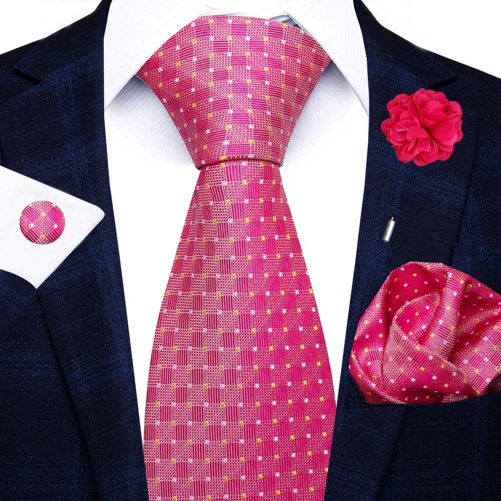Wholesale Fashion 8 CM Blue Paisley Tie Pocket Squares Cufflink Pin Set Man Office Suit Accessories Wedding Gift Fit Party