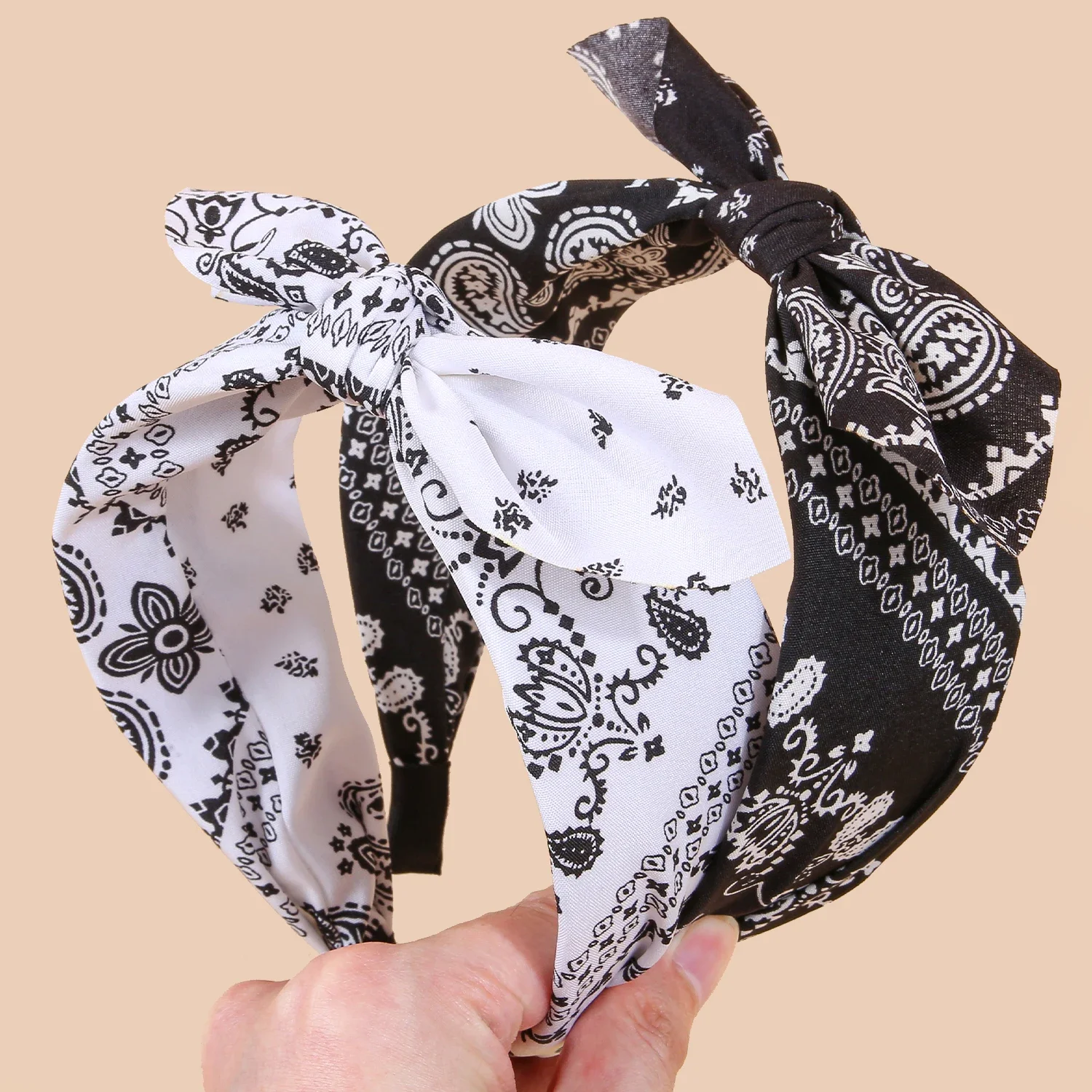 1/4pcs Women Headbands Paisley Hair Bands Knoted Turban Headband Head Wraps Stripe Cloth Head Bands for Women and Girls