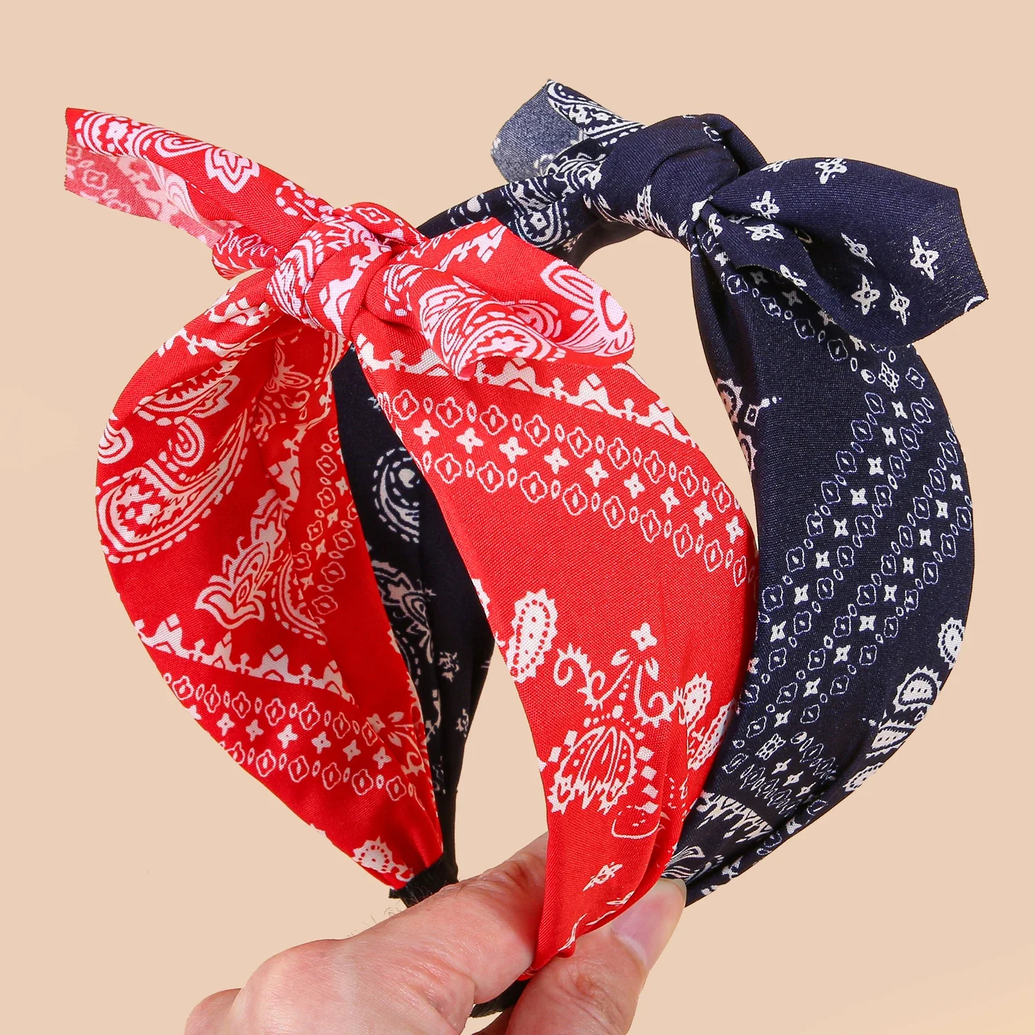 1/4pcs Women Headbands Paisley Hair Bands Knoted Turban Headband Head Wraps Stripe Cloth Head Bands for Women and Girls
