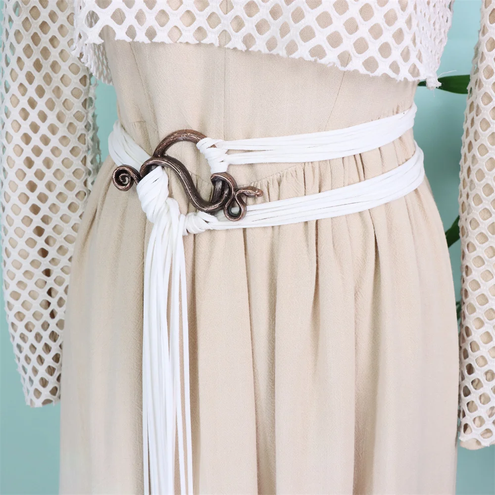 Medieval Long Rope Ring Knotted Belt for Women, Norse Witch Waist Knotted Rope Belt, Viking Renaissance Costume Accessories