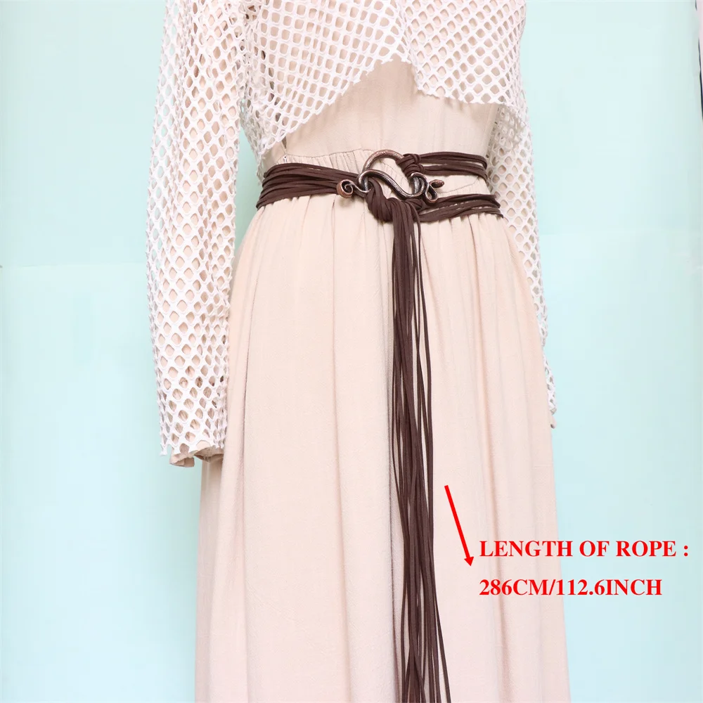 Medieval Long Rope Ring Knotted Belt for Women, Norse Witch Waist Knotted Rope Belt, Viking Renaissance Costume Accessories
