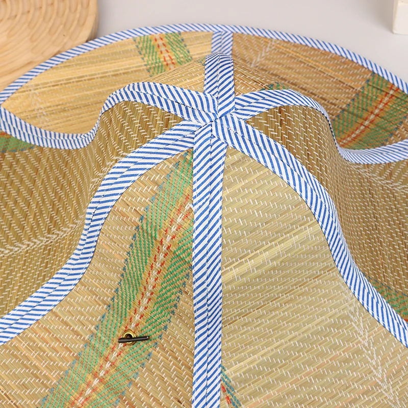 Chinese Bamboo Rattan Hats Retro Handmade Weave Straw Hat Tourism Rain Dance Props Cone Fishing Sunshade Fisherman Hat