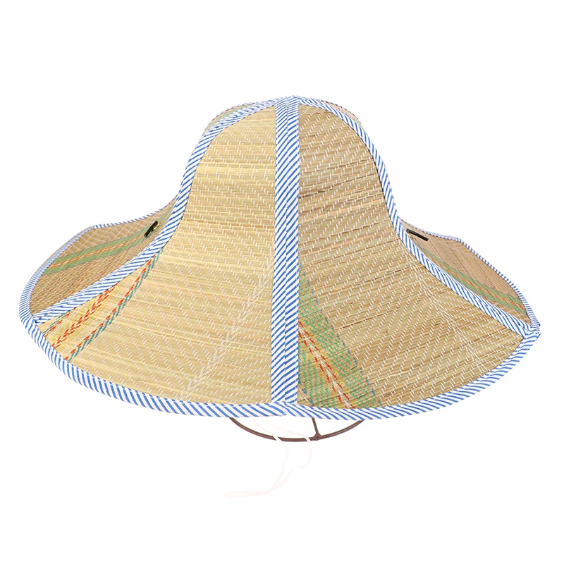 Chinese Bamboo Rattan Hats Retro Handmade Weave Straw Hat Tourism Rain Dance Props Cone Fishing Sunshade Fisherman Hat