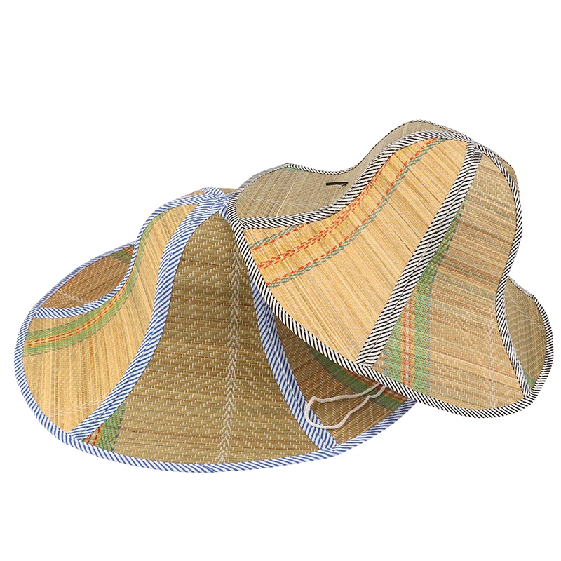 Chinese Bamboo Rattan Hats Retro Handmade Weave Straw Hat Tourism Rain Dance Props Cone Fishing Sunshade Fisherman Hat