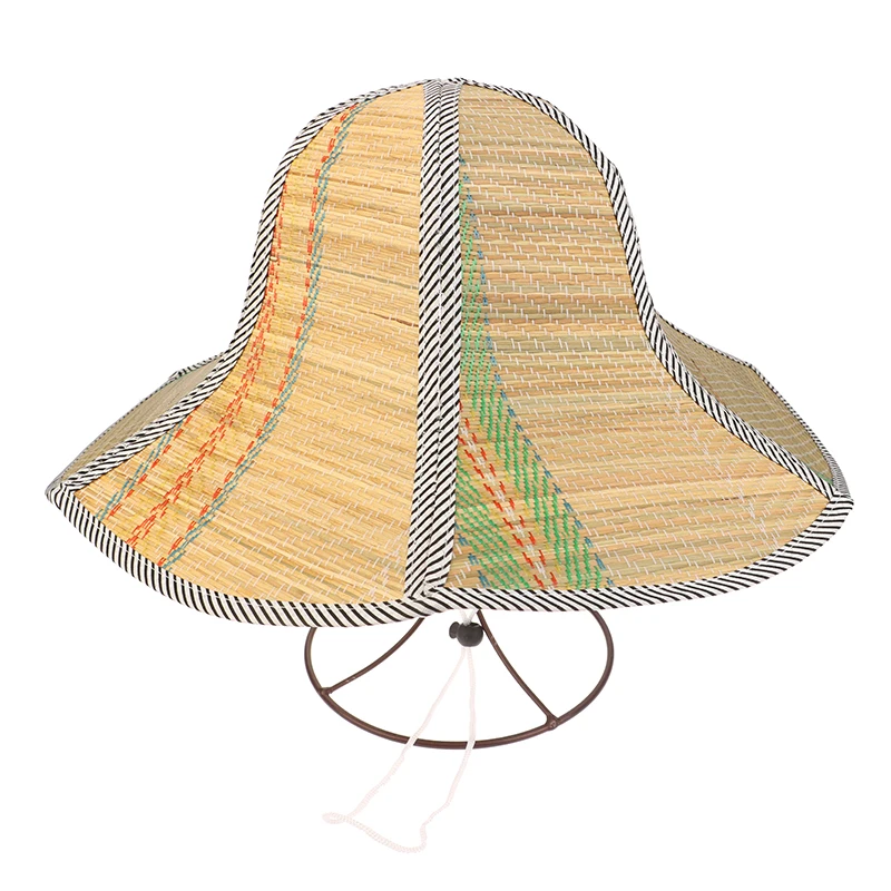 Chinese Bamboo Rattan Hats Retro Handmade Weave Straw Hat Tourism Rain Dance Props Cone Fishing Sunshade Fisherman Hat