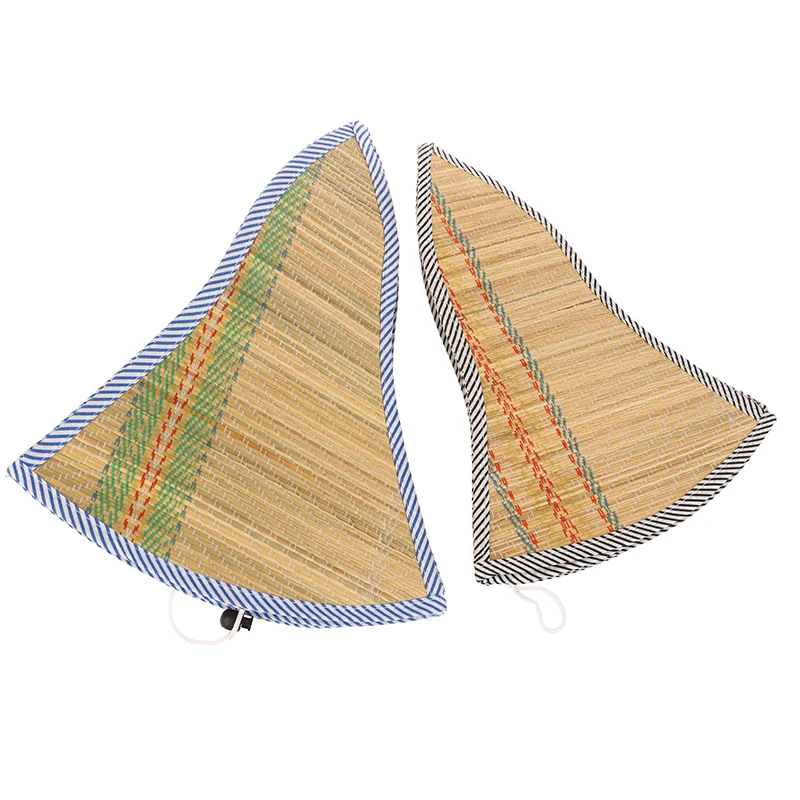 Chinese Bamboo Rattan Hats Retro Handmade Weave Straw Hat Tourism Rain Dance Props Cone Fishing Sunshade Fisherman Hat