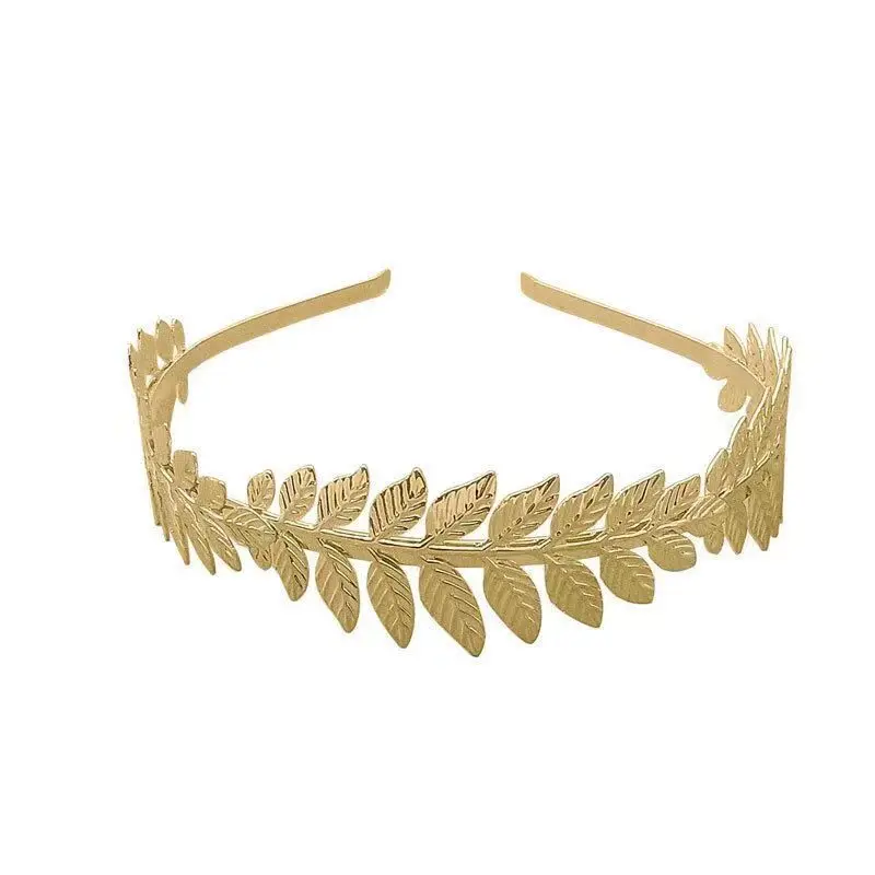 Elegant Solid Color Leaves Hairband! Non-Slip Design, New Gold Leaf Decoration, Retro Baroque Style.