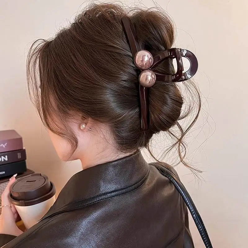 Elegant Hair Clips Claw for Women Trendy Large Crab Catches Clamp Plastic Hairpin Korea Girls Hair Accessories