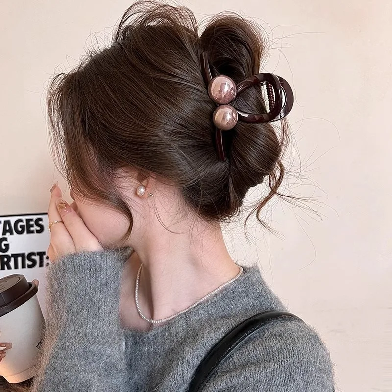 Elegant Hair Clips Claw for Women Trendy Large Crab Catches Clamp Plastic Hairpin Korea Girls Hair Accessories