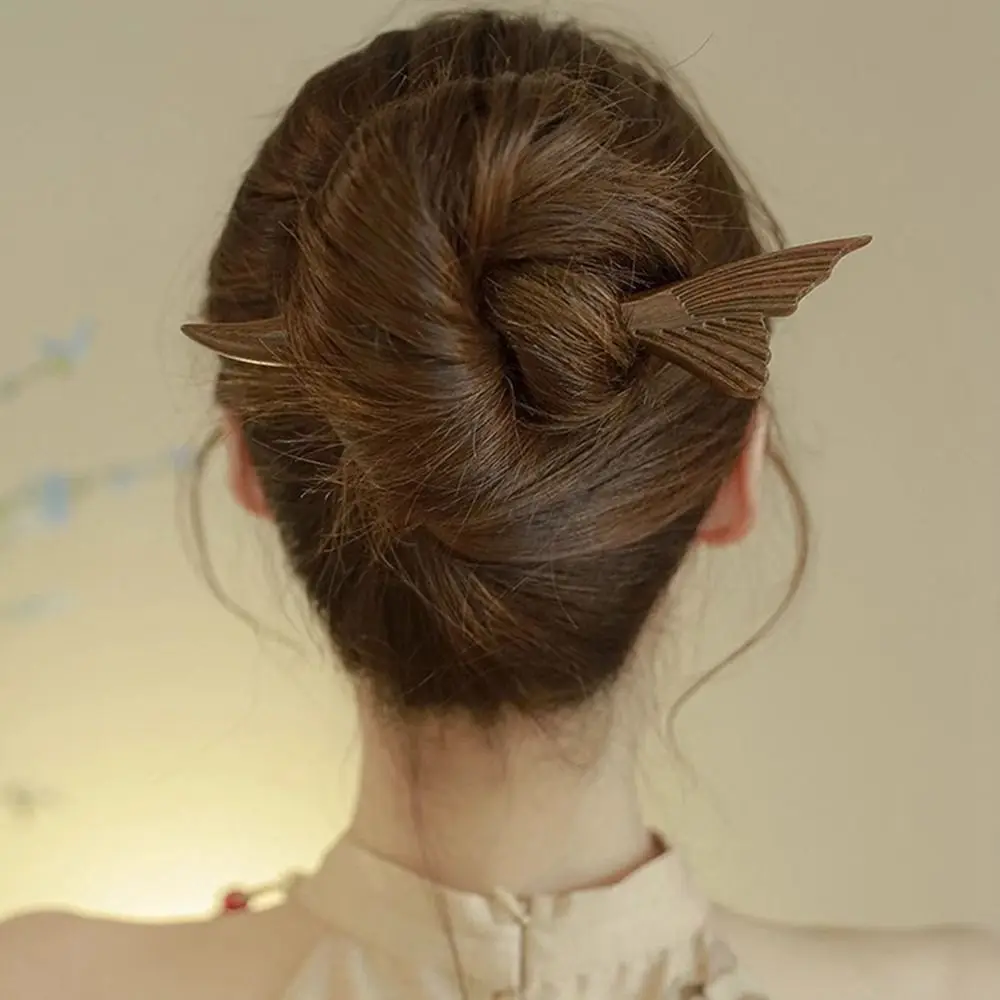 Exquisite Wood Wooden Hair Stick Cat Animals Chinese Style Hairpin Rabbit Hair Sticks for Buns Hanfu Headwear Cheongsam