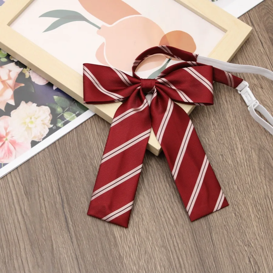 Stripes JK Ties College Student Shirt Suit Neckwear Neckties For Men Women Lazy-tie Bachelor's Uniform Short Neck Tie