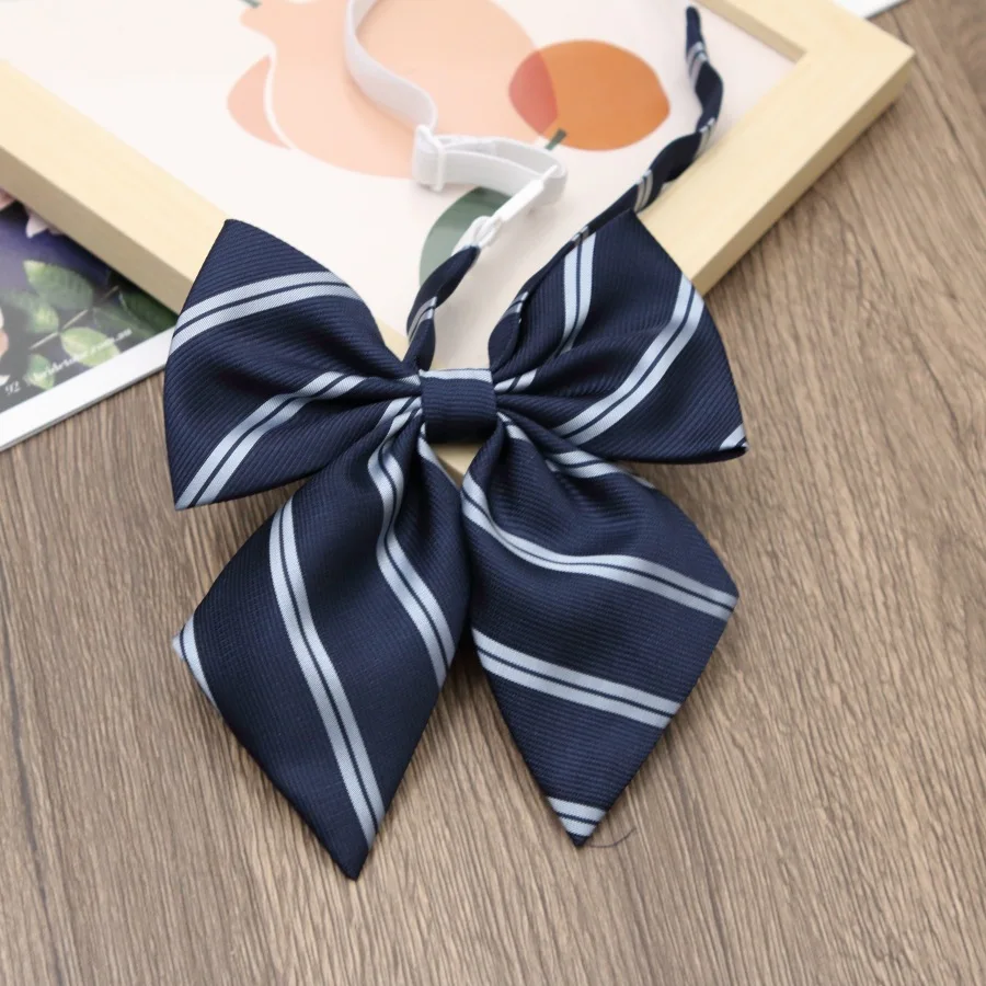 Stripes JK Ties College Student Shirt Suit Neckwear Neckties For Men Women Lazy-tie Bachelor's Uniform Short Neck Tie