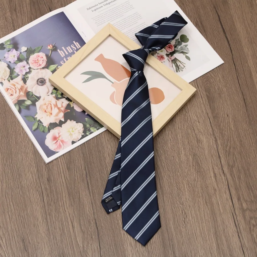 Stripes JK Ties College Student Shirt Suit Neckwear Neckties For Men Women Lazy-tie Bachelor's Uniform Short Neck Tie