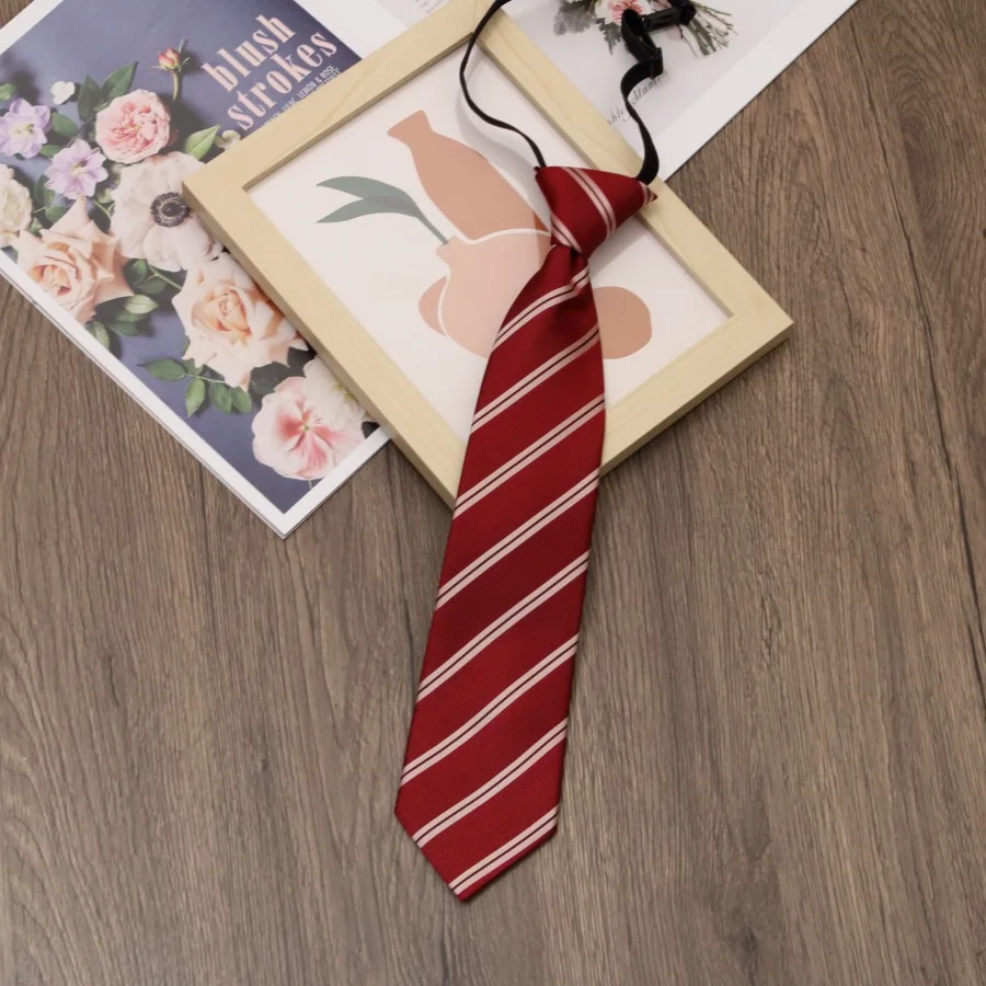 Stripes JK Ties College Student Shirt Suit Neckwear Neckties For Men Women Lazy-tie Bachelor's Uniform Short Neck Tie