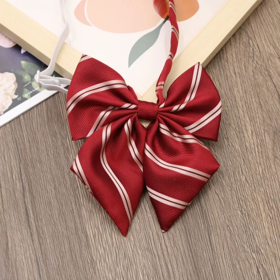 Stripes JK Ties College Student Shirt Suit Neckwear Neckties For Men Women Lazy-tie Bachelor's Uniform Short Neck Tie
