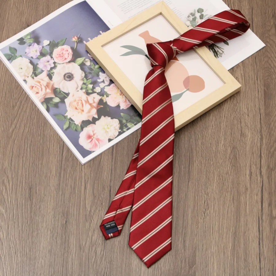 Stripes JK Ties College Student Shirt Suit Neckwear Neckties For Men Women Lazy-tie Bachelor's Uniform Short Neck Tie