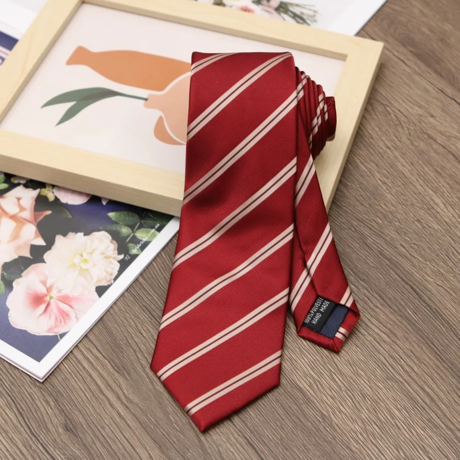 Stripes JK Ties College Student Shirt Suit Neckwear Neckties For Men Women Lazy-tie Bachelor's Uniform Short Neck Tie