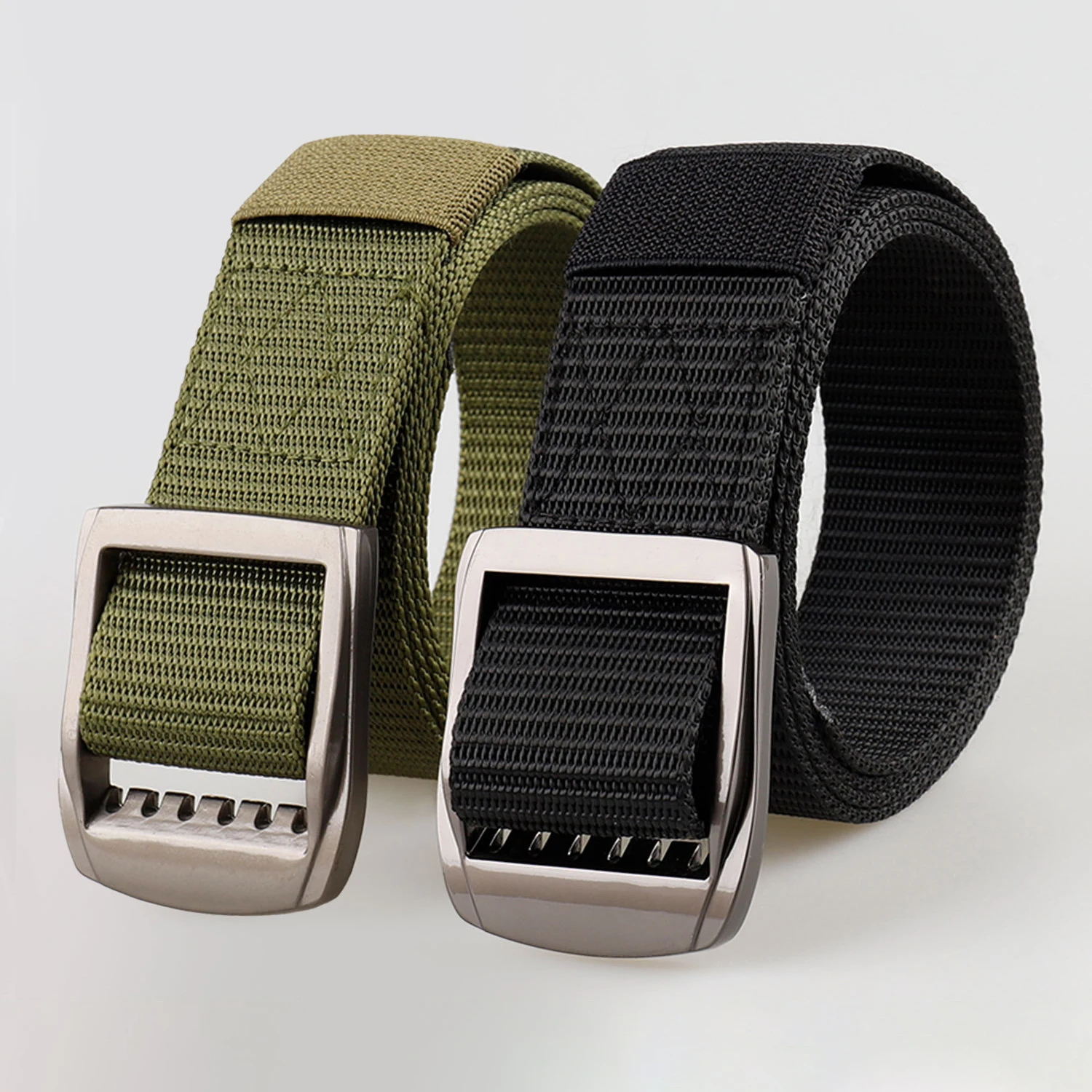 New Men's Alloy Buckle Belt Nylon Tactical Belt Braided Lightweight Breathable Outdoor Sport Daily Commuter For Men Women Belts